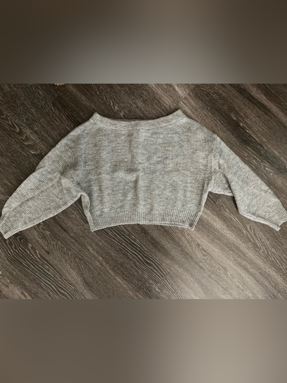 Gray Women's Cropped Rib-Knit Sweater